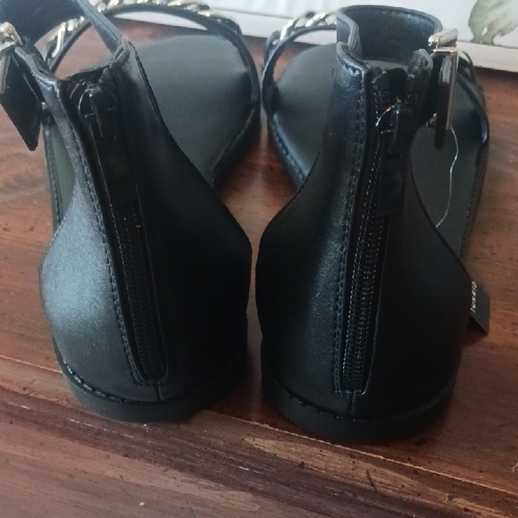 Torrid Black Ankle-Strap Sandals with Silver Chain - Picture 5 of 6